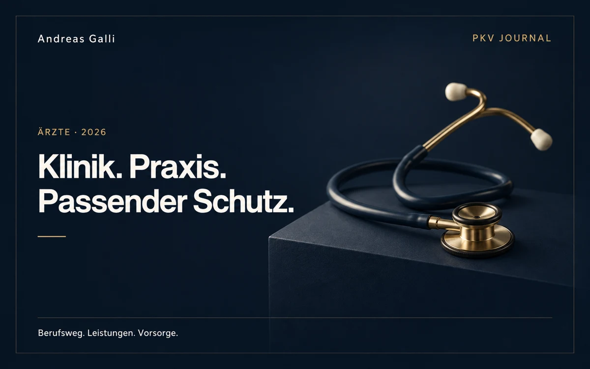 Beitragsbild zum Artikel: PKV für Ärzte 2026: Was Klinikärzte und Praxisinhaber prüfen sollten