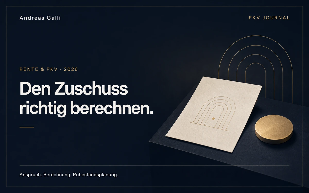 Beitragsbild zum Artikel: PKV-Zuschuss zur Rente 2026: So berechnen Sie ihn