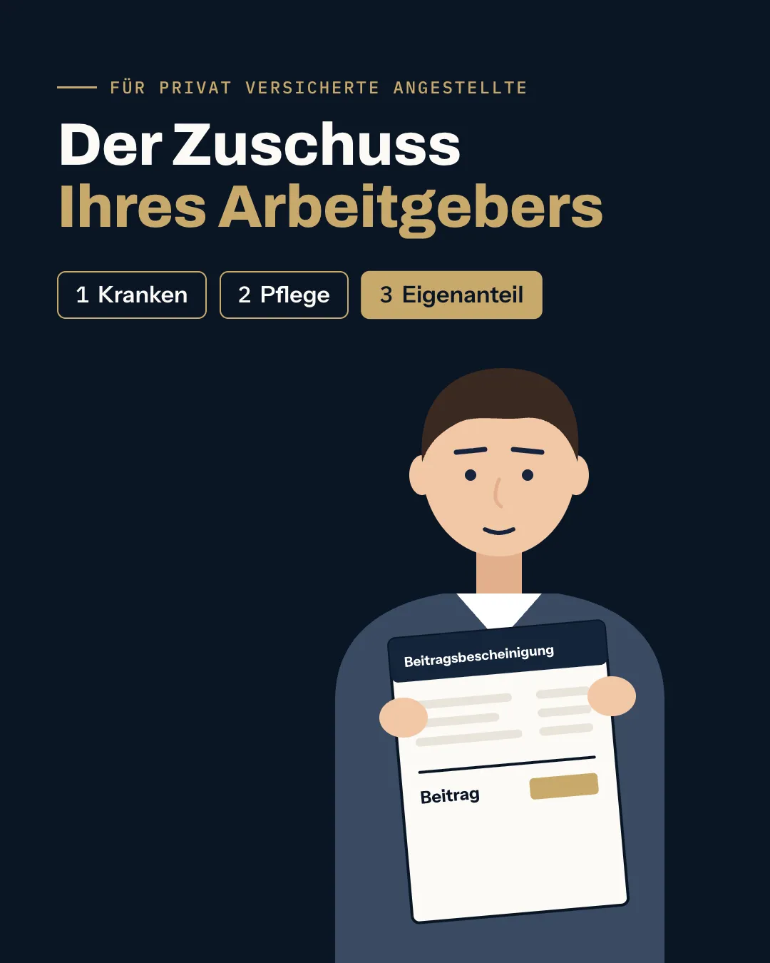 Vorschaubild zum Erklärvideo: Arbeitgeberzuschuss zur PKV: in drei Schritten berechnet