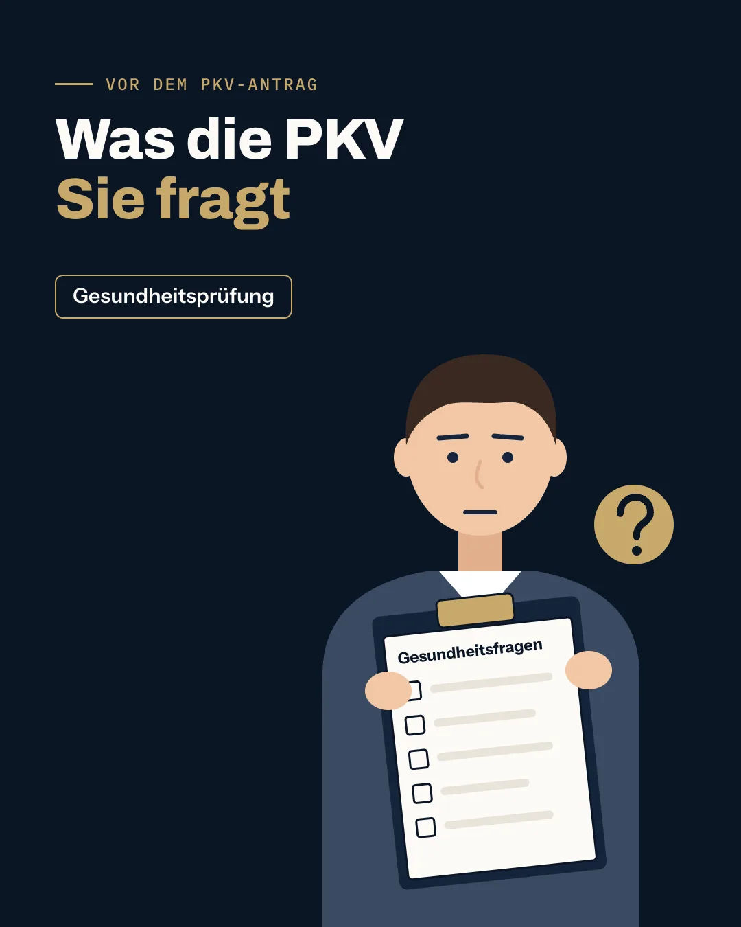 Vorschaubild zum Erklärvideo: PKV-Gesundheitsprüfung: Was gefragt wird und wie die anonyme Voranfrage hilft